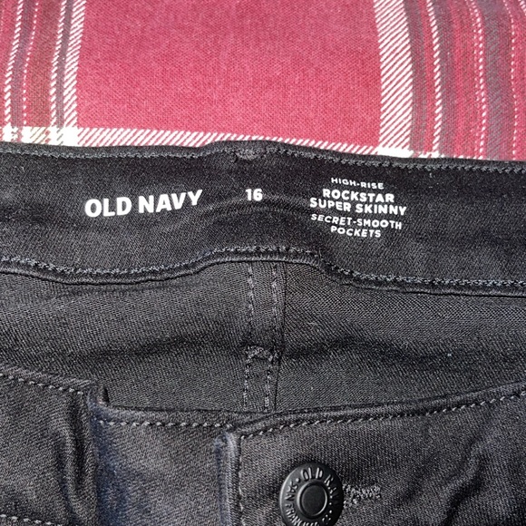 BNWT - Black Old Navy high rise Rockstar Super Skinny Jeans size 16 - Picture 2 of 6